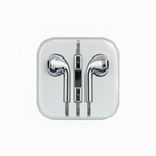 Chrome wired earbuds carrying case